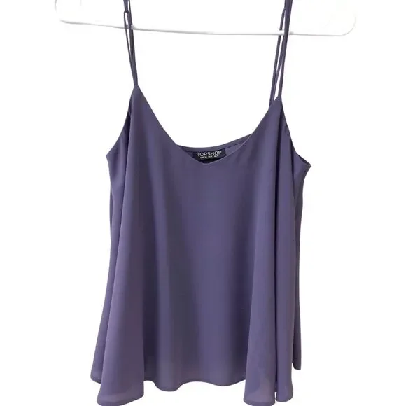 Topshop Lavender-Gray Double Strap Camisole Top Size 4 - Picture 5 of 10
